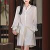 ¡Princesa, por favor, tenga la seguridad! Exquisito Collar de Encaje Camisa Blanca para Mujer Primavera Nueva Camisa Holgada Versátil Top Elegante