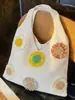 Bolso de Punto Floral Nuevo Transfronterizo, Estilo de Moda y Relajado, Bolso de Mano de Gran Capacidad, Bolso Tote Simple Versátil