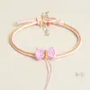 Pulseira Original Nova de Corda Trançada com Laço, Acessórios de Joias Tecidos DIY Dourados e Prateados, Pulseira Simples Estilo Ins para Meninas