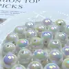 Nueva tarjeta caliente en vivo 16 mm sin rayones carcasa colorida UV agujero recto cuentas redondas cuentas sueltas cuentas para manualidades DIY