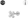 Brincos Geométricos de Estrela F136 com Rosca Interna, com um Toque Moderno, Minimalista e de Alto Padrão para Piercing de Cartilagem