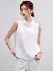 Elegante Colete com Gola Halter para Mulheres, Top de Linho de Verão Estilo Old Money de Alta Qualidade, Camisa Sem Mangas Francesa com Corte nos Ombros