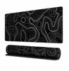 Alfombrilla de ratón abstracta de moda, alfombrilla de escritorio extragrande para juegos, líneas de contorno en blanco y negro, alfombrilla para teclado de computadora, personalizada con borde antideslizante