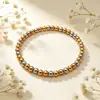 Moda INS europea y americana simple y moderna joyería de mano, pulsera de cuentas de acero inoxidable de lujo ligero, chapado en oro de 18 quilates, 6 mm