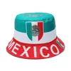Chapéu Copa do Mundo EUA-Canadá-México 2026 Padrão Bandeira Mexicana Chapéu de Pescador Chapéu Balde Proteção Solar ao Ar Livre Chapéu de Sol