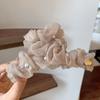 Horquilla de malla con perlas de hada para el cabello, elegante horquilla para la parte posterior de la cabeza para mujer, horquilla de tiburón grande de alta calidad con forma de espiral
