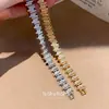 Pulsera de Hebilla Incrustada con Circonita Transfronteriza Europea y Americana Pulsera Versátil de Lujo Ligero de Gama Alta Moda con Sentido de Diseño Joyería de Mano