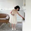 Vestido colete de verão francês sem mangas com retalhos estilo coreano para meninas, vestido de princesa de verão estiloso para bebê