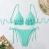 Bikini Europeo y Americano 2026 Ultra-Expuesto Traje de Baño de Comercio Exterior Dividido Personalizado Vacaciones Sexy Junto al Mar Transfronterizo con Cordones Color Puro