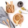 Cuchara de madera para condimentar de estilo japonés, cuchara pequeña para niños, cuchara mezcladora de madera de haya, fabricantes de cucharas de café, cucharas medicinales al por mayor, se puede grabar el logotipo