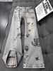 Jeans Rectos de Estampado Graffiti Degradado de Tendencia Nacional para Hombres y Mujeres, Estilo High Street Americano, Pantalones Largos Casuales Sueltos Adelgazantes