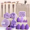Popular Set de Esponjas y Brochas de Maquillaje, Herramientas Completas de Maquillaje de 33 Piezas, Esponja Limpiadora Facial, Borla para Polvo, Set Combinado de Envío Directo Xiyin