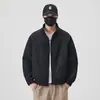 Jaqueta Nova Masculina de Gola Alta para a Primavera 2026 Simples Casual Versátil Peça Externa Tendência Cardigã Curto com Zíper