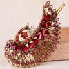 Accesorios Vintage para el Cabello Pinza Pavo Real Pinza Lateral Grande Pinza de Pico de Pato Pinza de Horquilla con Pedrería Tocados de Temperamento Pinza de Agarre para Mujer