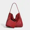 Bolsa de Mão Tecida Versátil Estilo Coreano para Mulheres, Bolsa de Ombro em Couro Macio, Bolsa Quadrada Pequena, Bolsa Transversal Casual Retro para Compras, Bolsa Mãe-Filha