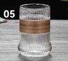 Taza de Vidrio de una Sola Capa con Raya Vertical Taza de Agua para el Hogar Taza de Café con Asa Taza de Leche para Desayuno Japones Suministro de Fábrica