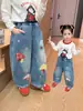Pantalones para Niñas 2026 Nueva Moda Primavera y Otoño Jeans Casuales de Otoño para Niñas y Bebés, Pantalones Curvos