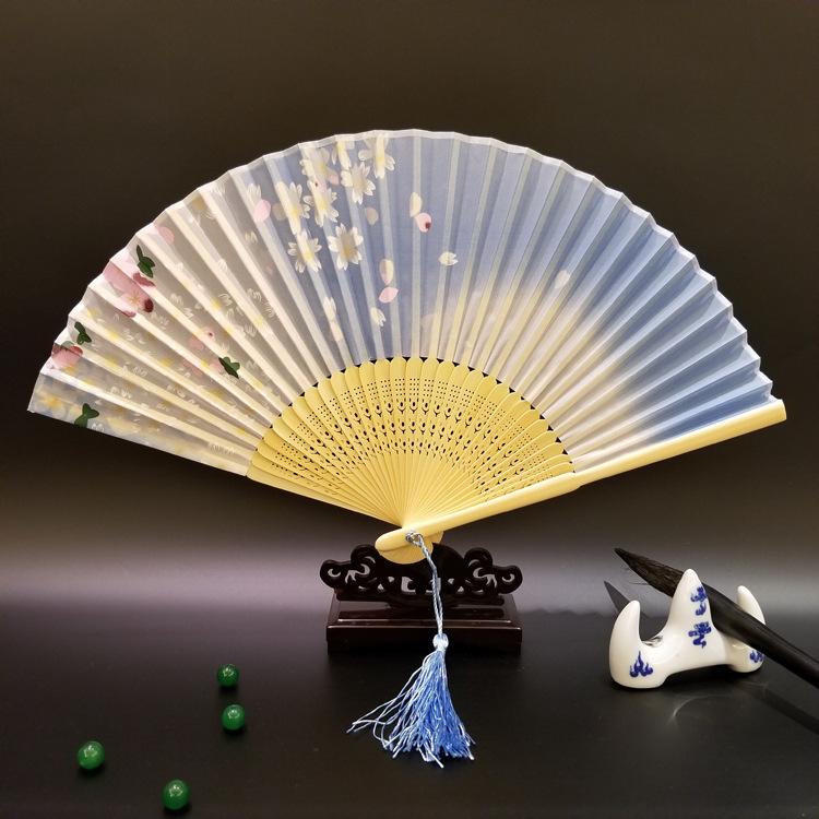 白竹蓝底樱花蝴蝶