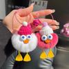 Piel de Conejo Rex Real Pato Pequeño Llavero de Coche Colgante Muñeco de Peluche Adorno Accesorio para Coche Personalizado Moderno Hecho a Mano
