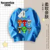Juego Caja de Ritmo Sprunkit Camisa de Manga Larga Niños y Niñas Algodón de Otoño Holgada Hombro Caído Camiseta Top de Moda
