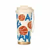 Taza aislada de acero inoxidable 316 con doble popote, múltiples diseños, portátil con correa para llevar, adecuada para el trabajo y uso en el coche