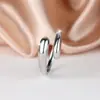 Estilo INS minimalista superficie lisa anillo abierto de doble cuenta forma de gota de agua mate nicho de alta gama banda lisa joyería de mano