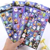 Pegatinas de Espuma Estéreo 3D de Halloween Cabeza de Calabaza Bruja Fantasma Divertidas Elegantes Dibujos Animados Pegatinas Decorativas de Recompensa para Niños