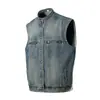 Chaleco de Mezclilla para Hombre Moda Primavera 2025 Marca Hombro Caído Sin Mangas Chaleco Retro Viejo Chaqueta de Mezclilla Primavera y Otoño