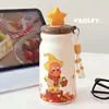 Taza de agua linda de acero inoxidable 304 muy atractiva, termo compacto para niñas, portátil para estudiantes, tendencia popular en línea