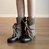 Botas de Cowboy Ocidentais Retrô, Estilo Chuyuji Wasteland, Frescas e Estilosas para Mulheres, Novas Botas de Moda Slim-Fit Outono/Inverno