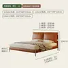 Cama de cuero para dormitorio principal estilo Bauhaus usada, cama doble para dormitorio secundario, cama de boda de lujo retro tapizada de lujo ligero italiano
