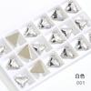 Atacado Transfronteiriço Fivela Triangular Plana Diamante de Vidro Roupa Bolsa Colar Pulseira Acessórios de Joalheria com Furos Strass Costurados à Mão
