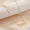 Comércio exterior transfronteiriço simples moda titânio aço colar feminino não desbota luxo versátil personalidade estilo coreano corrente clavícula joia