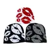 Chapéu de Tricô Sexy Lábios Outono e Inverno para Mulheres Personalidade Hip-Hop Estilo Europeu e Americano Chapéu Frio de Rua Chapéu Pulôver Atacado