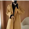 Nuevo Abrigo de Lana Otoño/Invierno 2026 para Mujer Talla Grande Largo Por Encima de la Rodilla Ceñido con Cinturón Holgado Talla Grande Adelgazante Ropa de Abrigo de Alta Gama Moderna