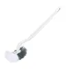 Cepillo para inodoro de mango largo al por mayor, cepillo de limpieza de inodoro plástico doméstico multifuncional y flexible con cerdas suaves, sin puntos ciegos