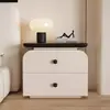 Nueva mesita de noche de almacenamiento minimalista 2026, sin instalación requerida, color crema de mediados de siglo, estilo moderno para el dormitorio