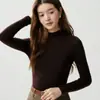 Cien Colores Cachemir Cuello Medio Alto Tejido de Punto de Cachemir Moda Simple Mangas Largas Holgado Cálido Elegante Versátil Sensación de Alta Gama