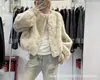 Casaco de Moda Exclusivo Transfronteiriço para Mulheres com Pele de Raposa Floral Integrada, Novo Cardigã de Veludo Vison Falso para Outono e Inverno 2025