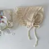 Pañuelo Triangular de Punto Hueco Estilo Pastoral Color Blanco Crudo Tocados 2026 Nueva Diadema de Alta Gama para Mujer para Uso Diario