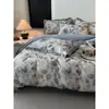 Nuevo Modelo 2026 Juego de Cuatro Piezas Engrosado de Algodón Puro Cepillado, Algodón 100% de Alto Hilo Cepillado Activo, Amigable con la Piel para Dormir Desnudo, Incluye Funda de Edredón y Funda de Almohada