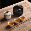 Conjunto de Chá de Viagem Portátil Forno Ru Conjunto de Viagem de Porcelana Ru Conjunto Pequeno Conjunto Completo Peça Aberta Copo Rápido Kung Fu Cerâmica Presente