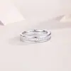 Anillo de Plata 925, Anillo de Semicírculo de Moissanita, Anillo de Compromiso de Alta Gama para Mujeres, Anillo Transfronterizo Europeo y Americano Hecho a Medida para el Festival Qixi