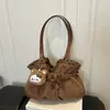 Bolsa de lunares esmerilados con viento suave 2026 bolso tote plisado superficie suave gran capacidad bolso de hombro para estudiante trabajador para mujer