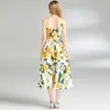 Ropa de Mujer de Comercio Exterior Toma Real en stock Vestido de Tirantes Espalda Descubierta Cintura Ceñida Sin Mangas Línea A Vestido Midi de Falda Amplia