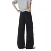 Calça casual larga e moderna de veludo cotelê para homens, estilo coreano, para primavera e outono, perna reta, calça de moletom plus size, calça esportiva longa masculina