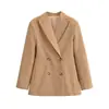 Conjunto de blazer de doble botonadura ajustado y pantalones de pierna ancha de nueva moda 2026 para mujer, comercio exterior transfronterizo