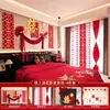 Conjunto de Decoração de Cabeceira de Quarto de Casamento com Adesivos Florais de Alta Qualidade e Palavras Felizes para os Noivos, Conjunto de Decoração de Quarto de Casamento