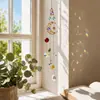 AliExpress Transfronterizo Jardín de Cristal Manualidad Color AB Luna Colgante de Metal Atrapasoles Carrillón de Viento de Cristal