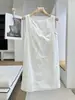 Vestido de Verano Resistente con Bordado Calado Patchwork Cuello Cuadrado Pequeño Sin Mangas Adelgazante 12632